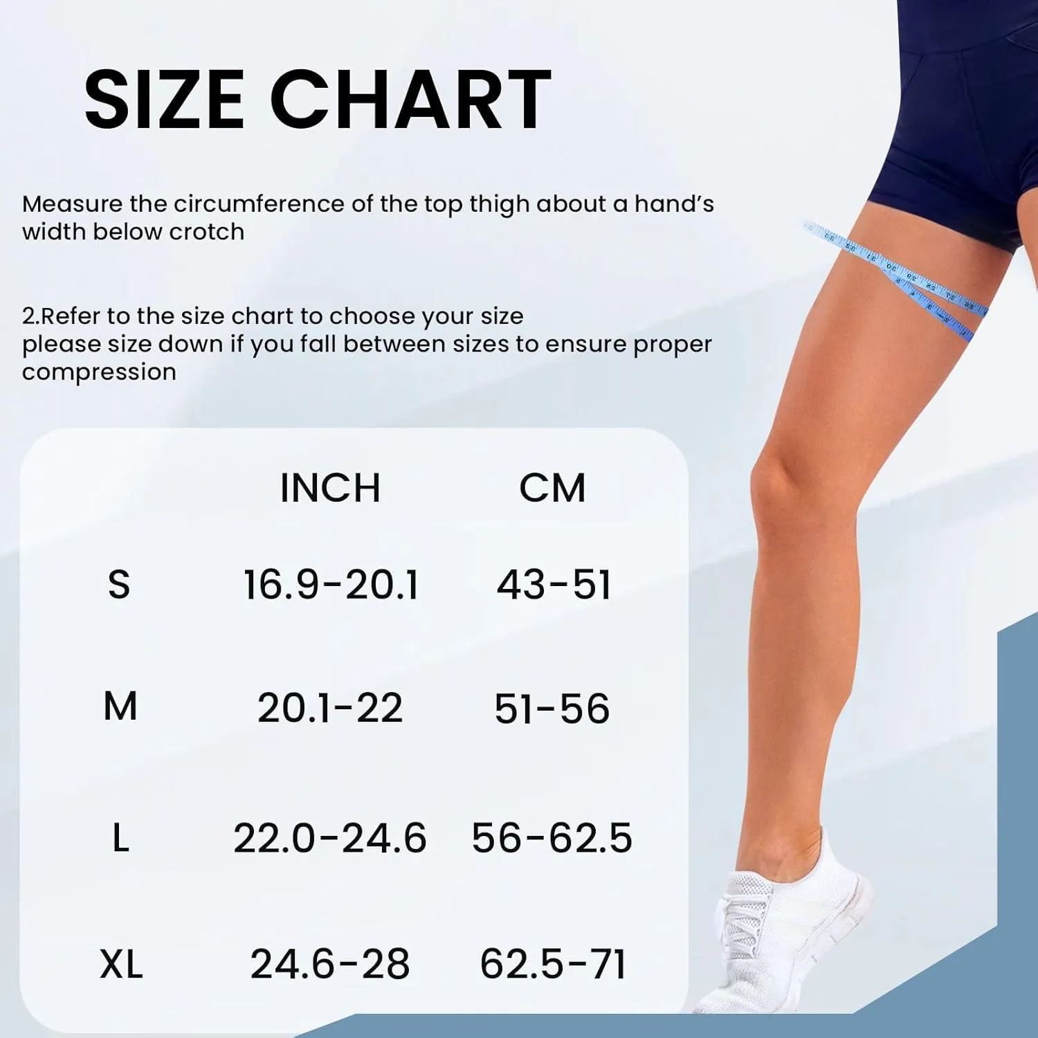 Hamstring Compression Sleeve with 3 Adjustable Straps,Thigh Compression