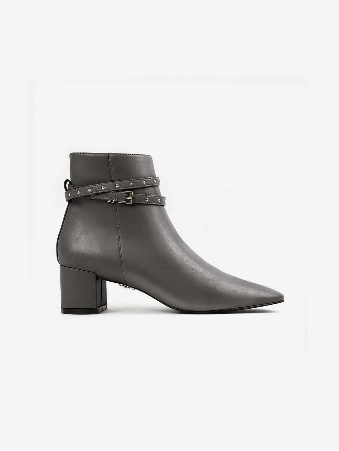 Hedy Vegan Leather Ankle Boots | Charcoal