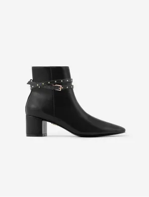 Hedy Vegan Leather Ankle Boots | Midnight Black
