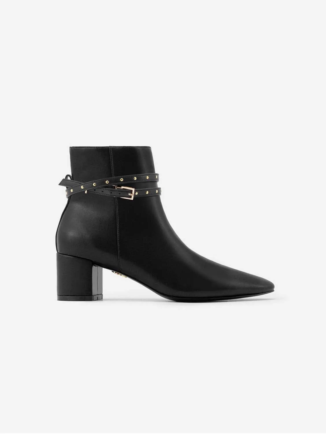 Hedy Vegan Leather Ankle Boots | Midnight Black
