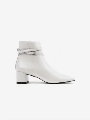 Hedy Vegan Leather Ankle Boots | White