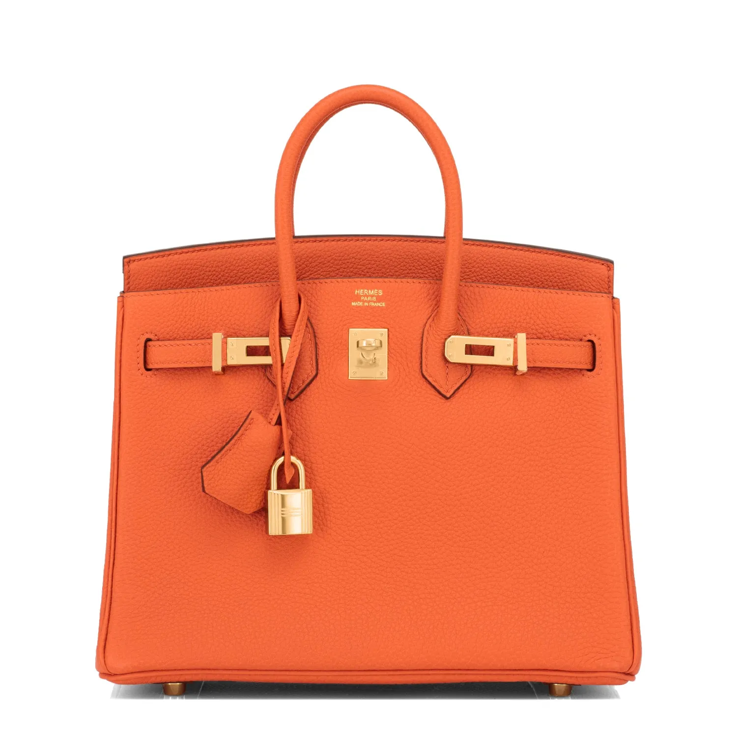 Hermes Orange Birkin 25cm Togo Gold Hardware