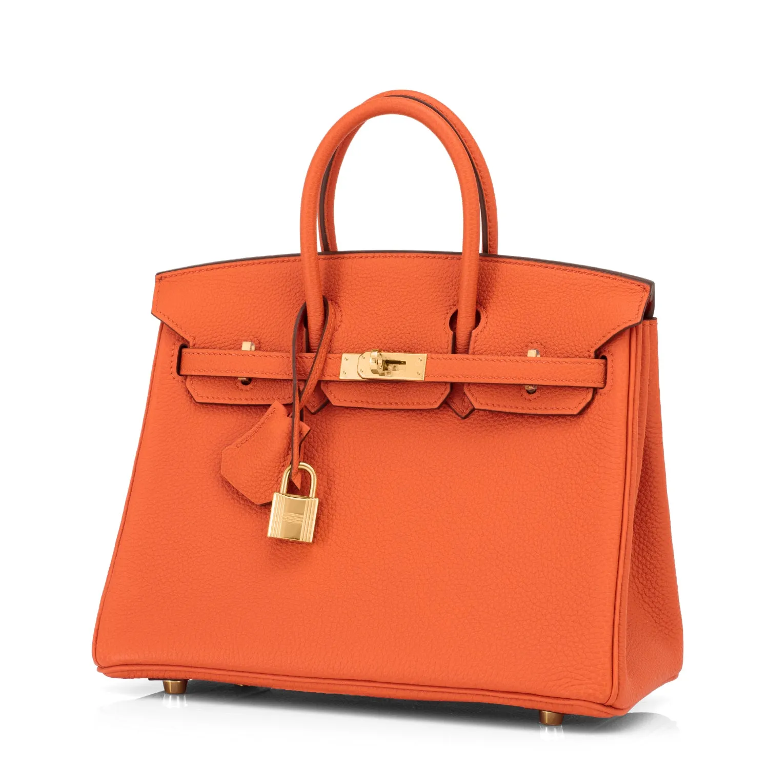 Hermes Orange Birkin 25cm Togo Gold Hardware