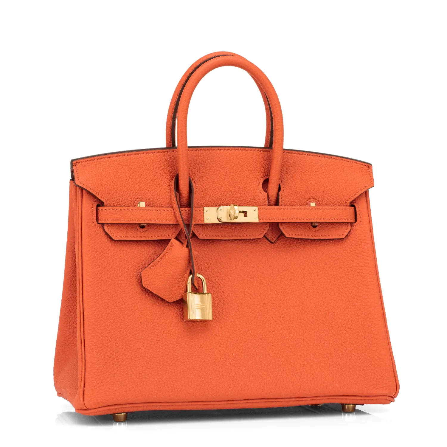Hermes Orange Birkin 25cm Togo Gold Hardware