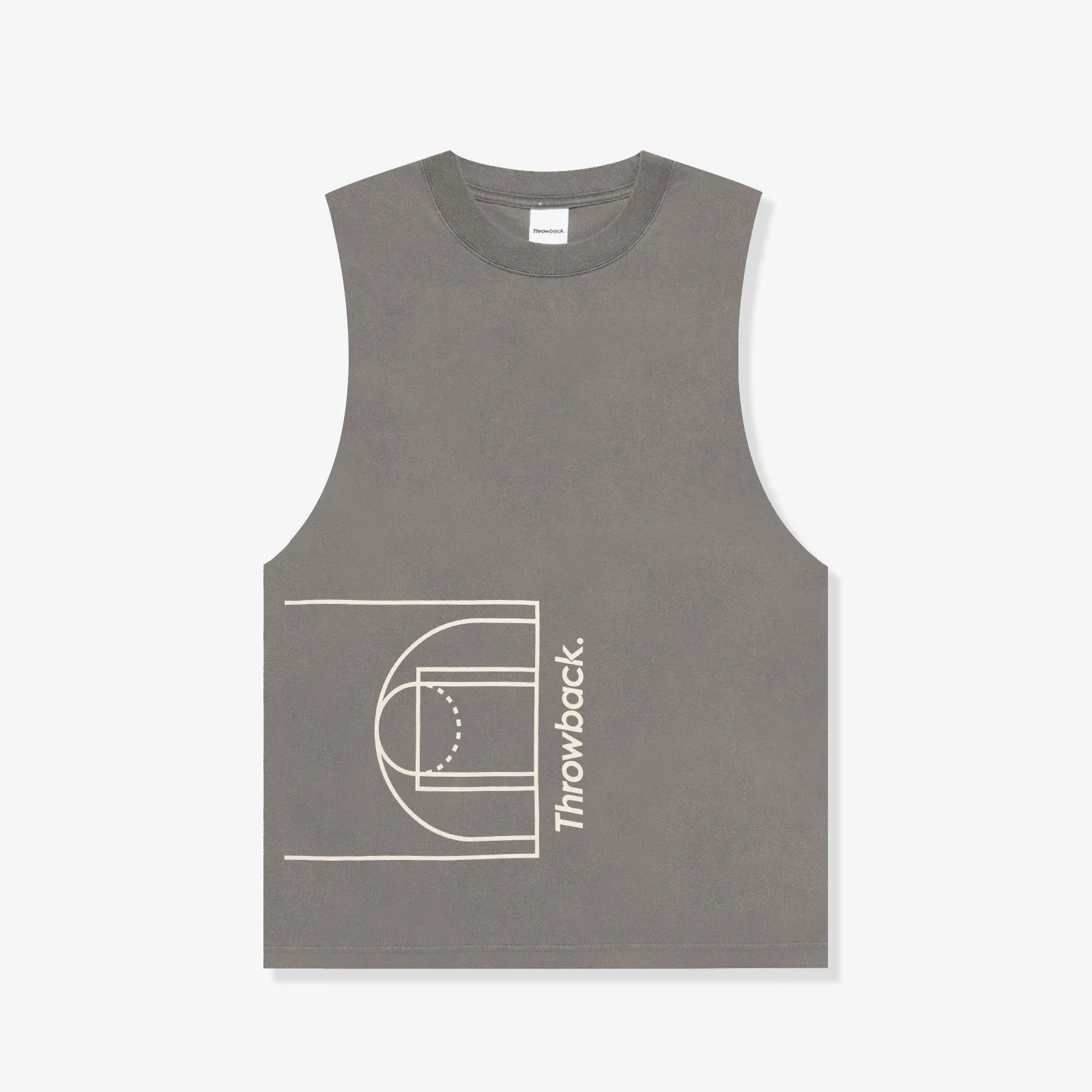 Hybrid Full Court Oversized Tank - Washed Grey