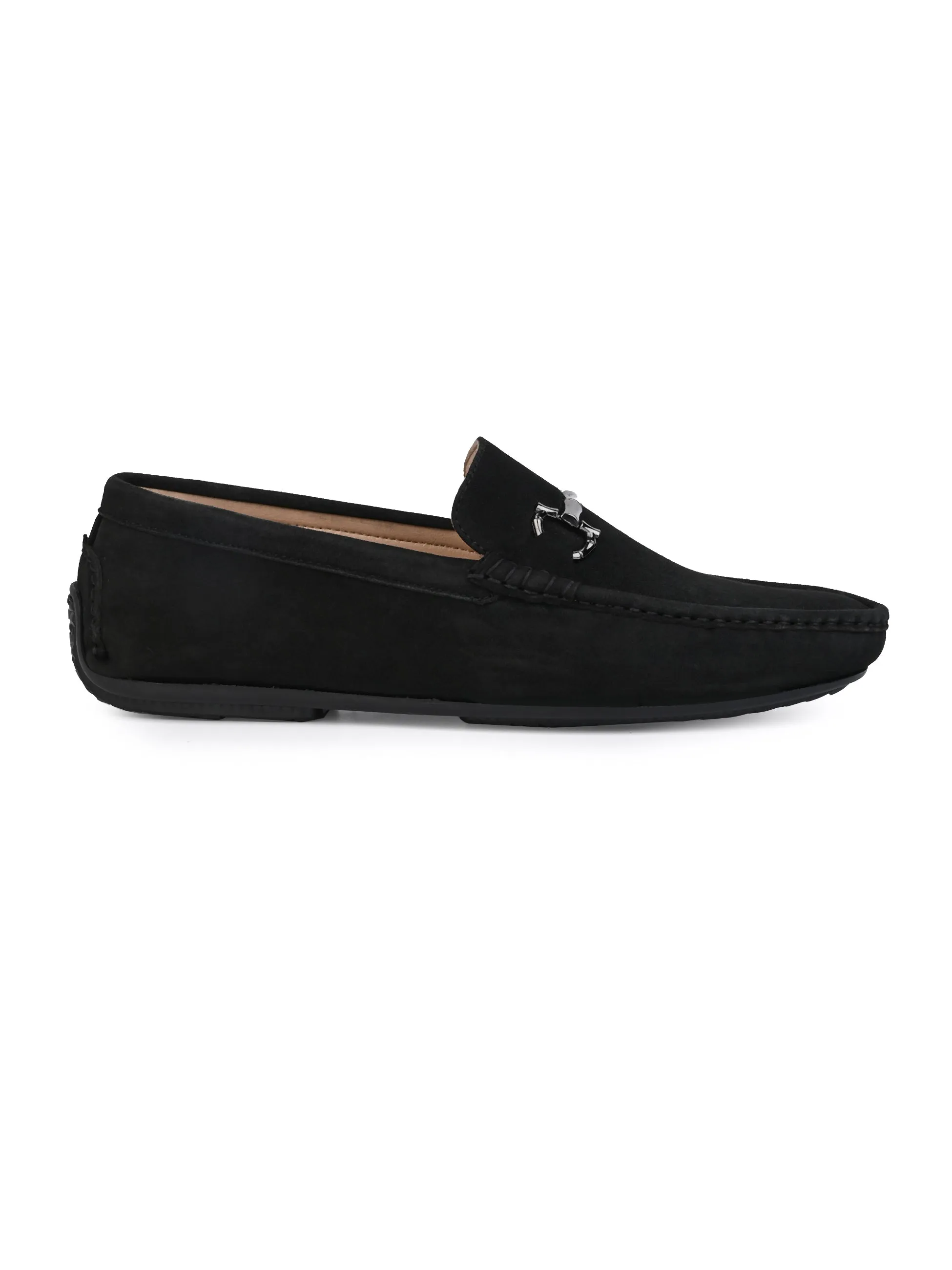 Hydes N Hues Black Suede Leather Casual Loafers for Men