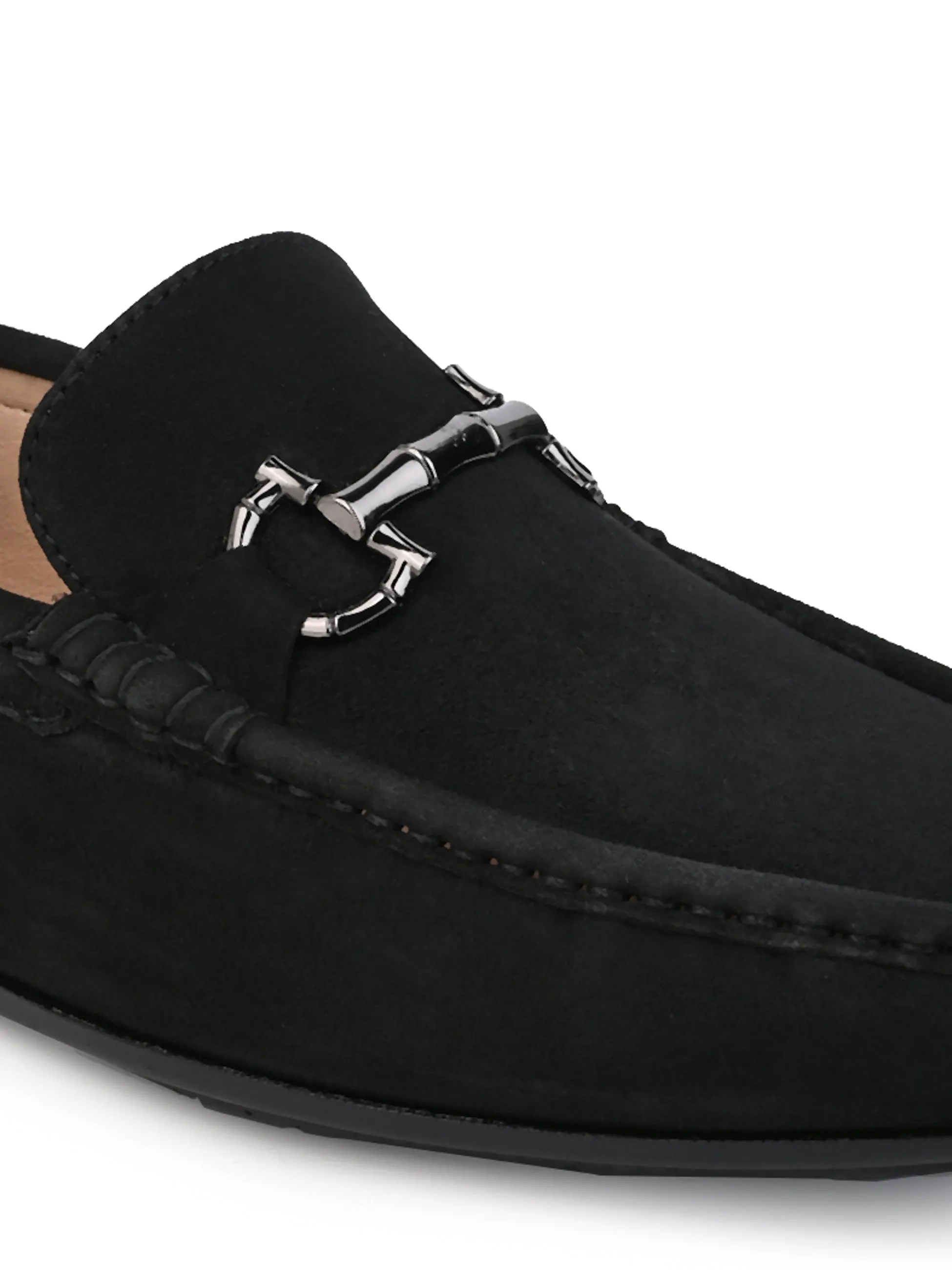 Hydes N Hues Black Suede Leather Casual Loafers for Men