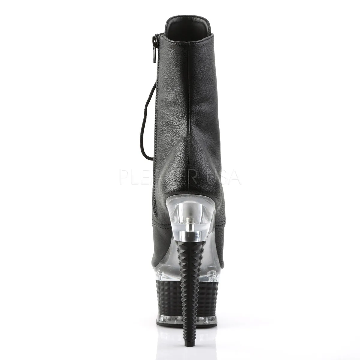 ILLUSION-1021  Black Faux Leather/Black Matte