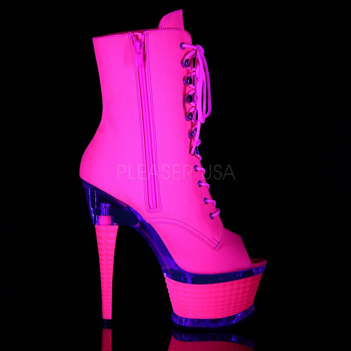 ILLUSION-1021  Neon Hot Pink Faux Le/Hot Pink Matte