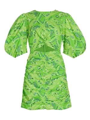 Isla Dress in Lime Diamond Stitch