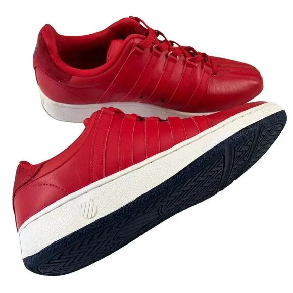 K-Swiss Classic VN Heritage Red|Navy Leather Sneakers