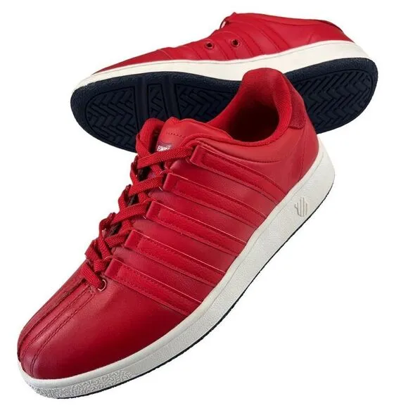 K-Swiss Classic VN Heritage Red|Navy Leather Sneakers