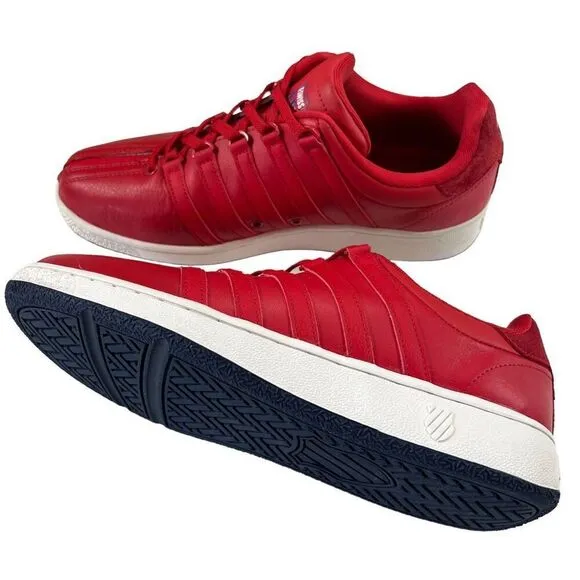 K-Swiss Classic VN Heritage Red|Navy Leather Sneakers