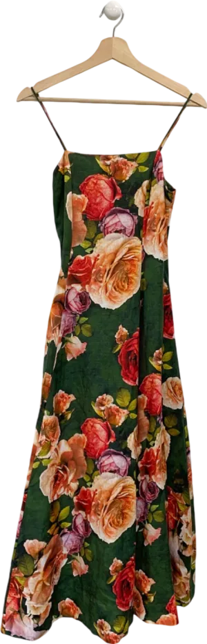 Karen Millen Multi Floral Printed Linen Woven Strappy Max UK 6