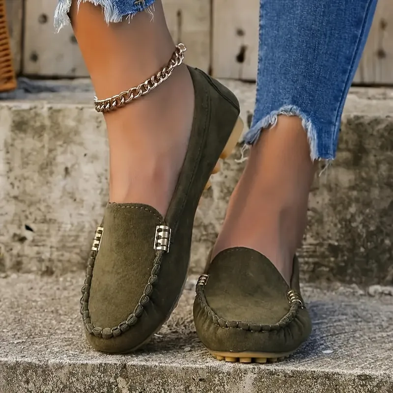 Loafer met metalen element - Comfortabele slip-on schoenen, licht & modieus