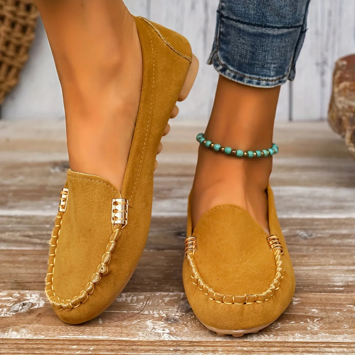 Loafer met metalen element - Comfortabele slip-on schoenen, licht & modieus