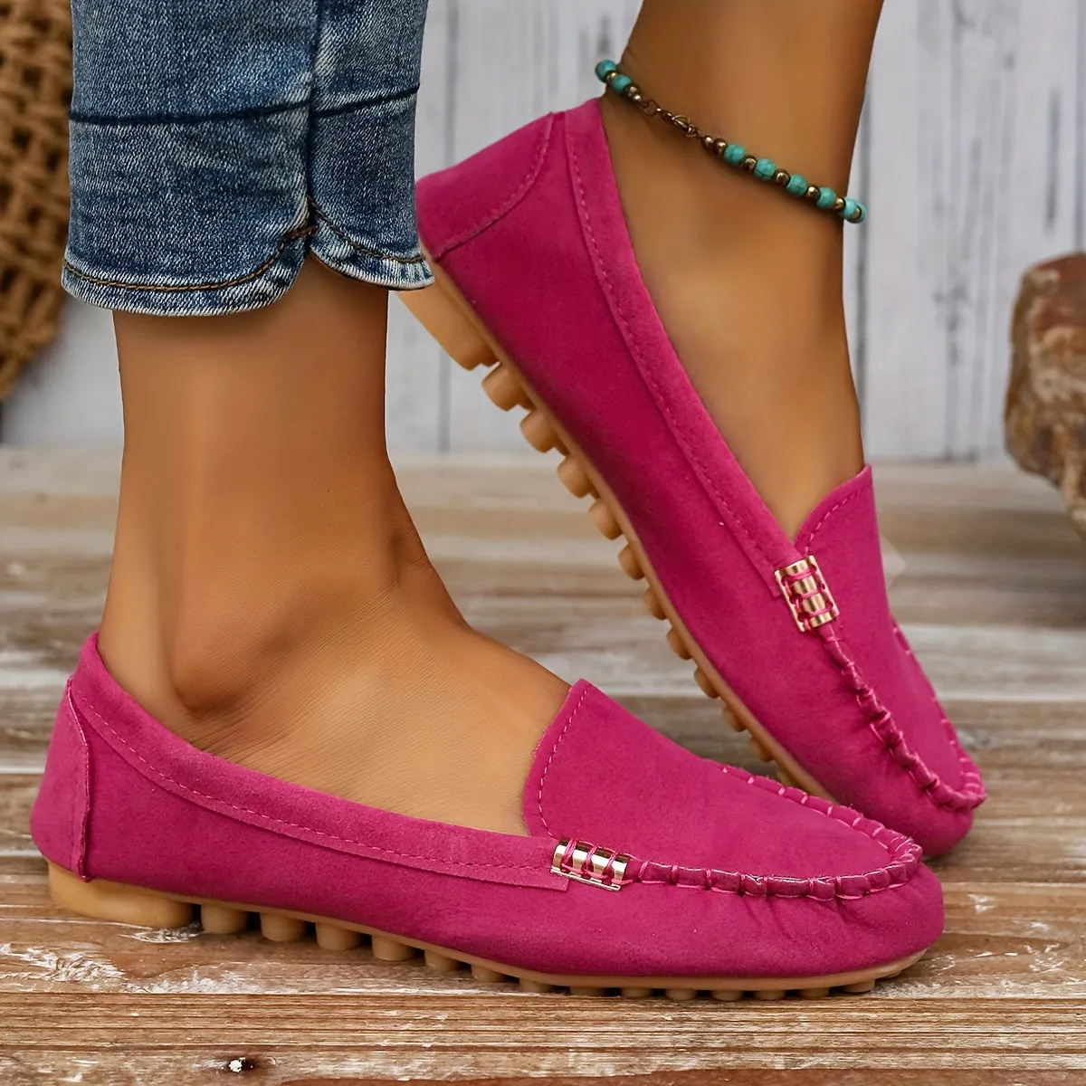 Loafer met metalen element - Comfortabele slip-on schoenen, licht & modieus