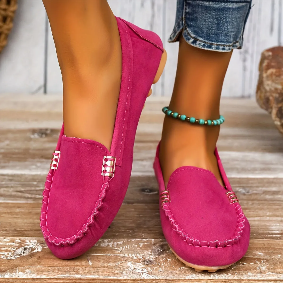 Loafer met metalen element - Comfortabele slip-on schoenen, licht & modieus