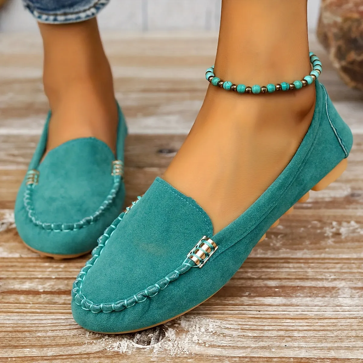 Loafer met metalen element - Comfortabele slip-on schoenen, licht & modieus