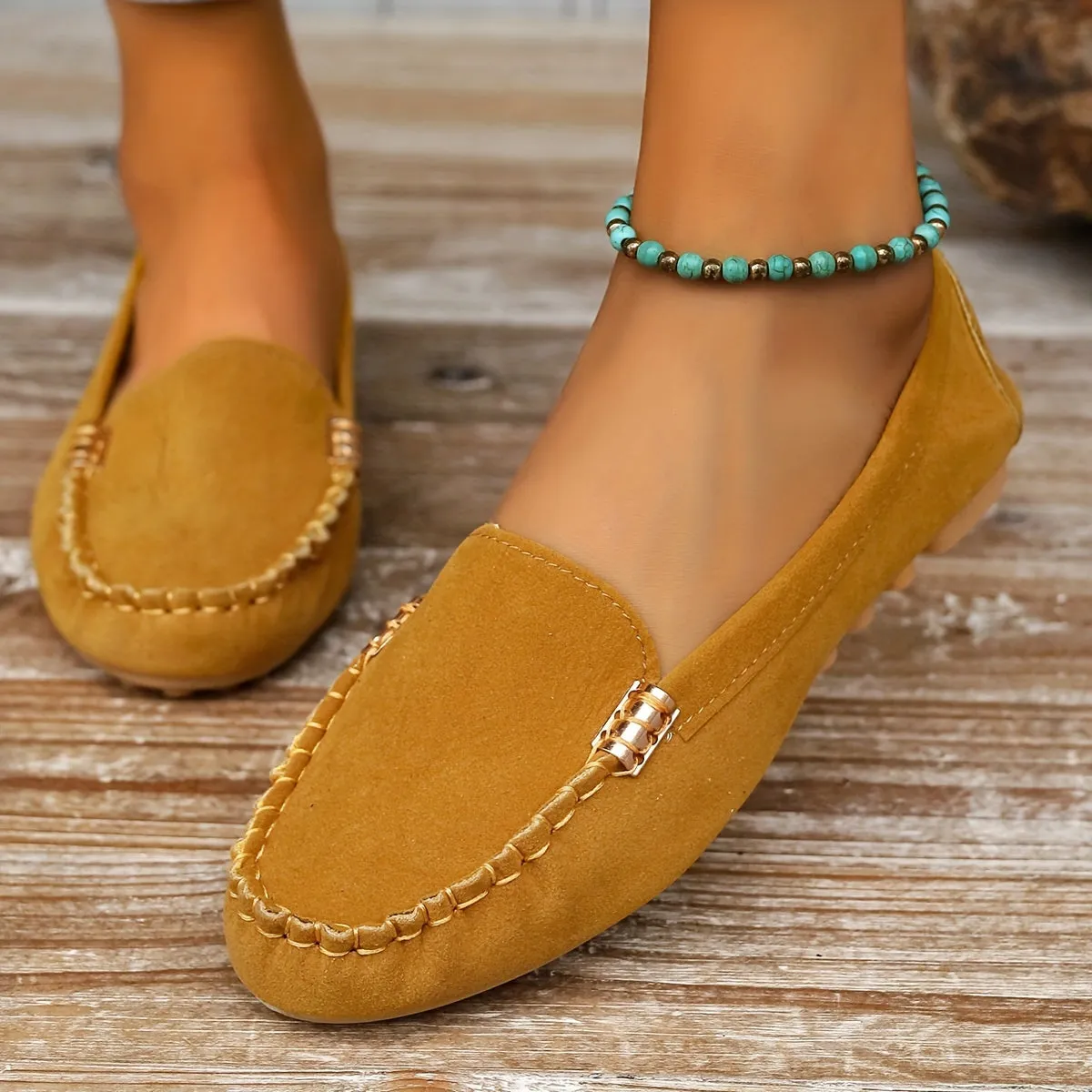 Loafer met metalen element - Comfortabele slip-on schoenen, licht & modieus