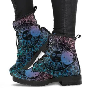 Mandala Sun Moon Women's Leather Boots