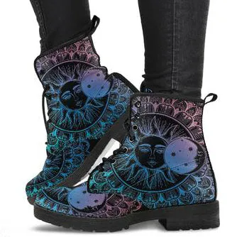 Mandala Sun Moon Women's Leather Boots