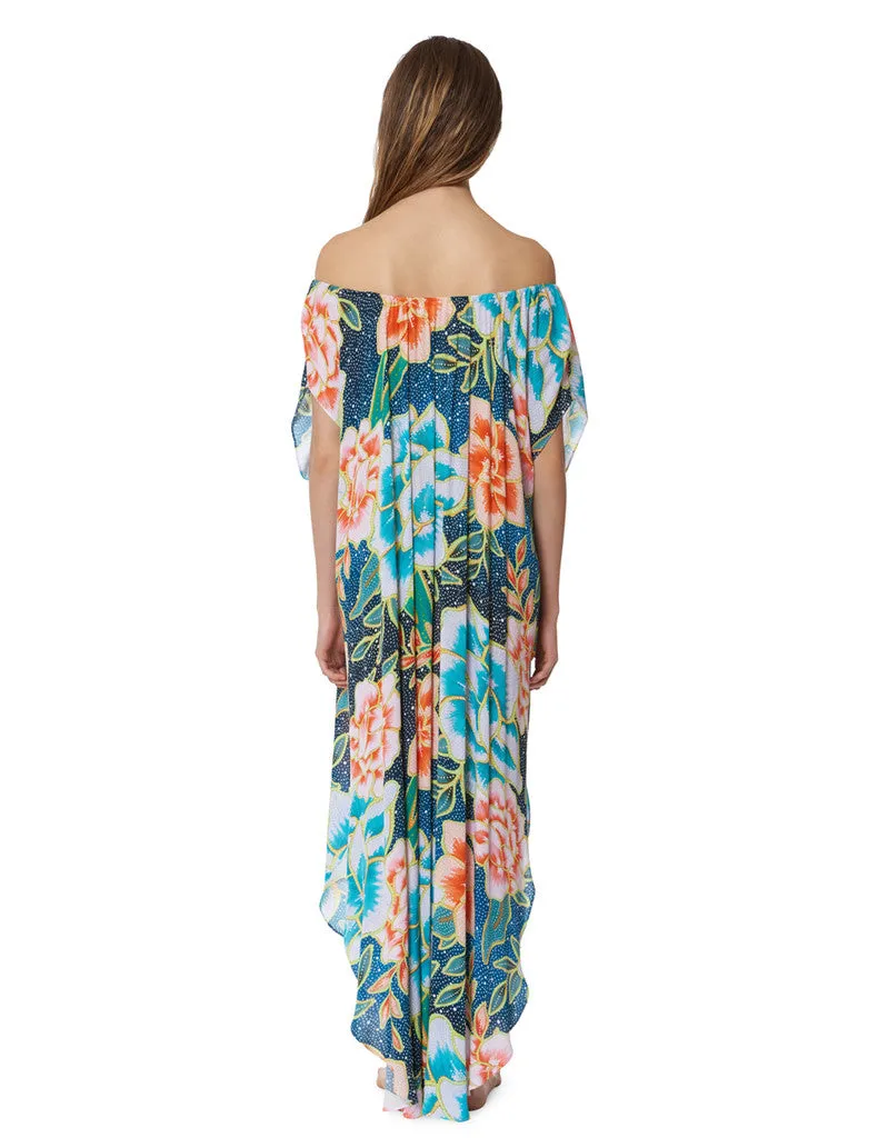 Mara Hoffman Arcadia Off the Shoulder Dashiki Dress in Indigo