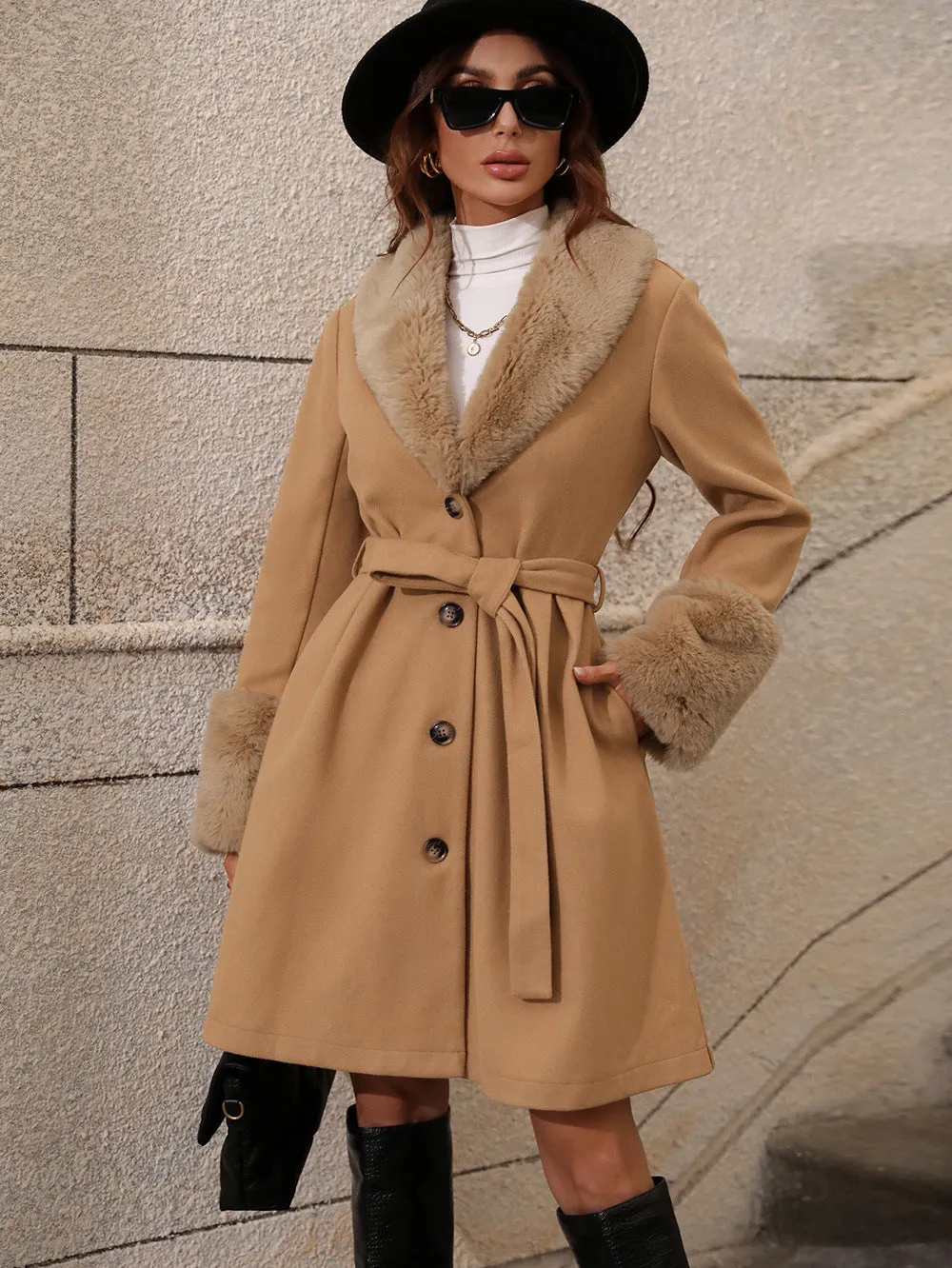 MASOM - Vegan Wool Belted Coat