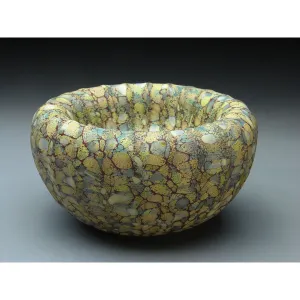 Medium Treasure Bowl in Sandy Handblown Glass Bowl by Thomas Spake Studios