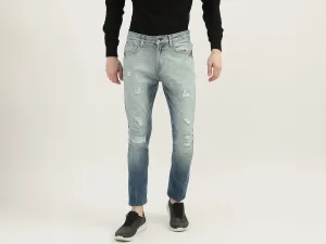 Men Solid Carrot Fit Jeans