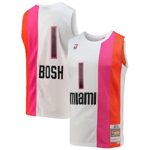 Men's Mitchell & Ness Chris Bosh White Miami Heat 2011-12 Hardwood Classics Swingman Jersey