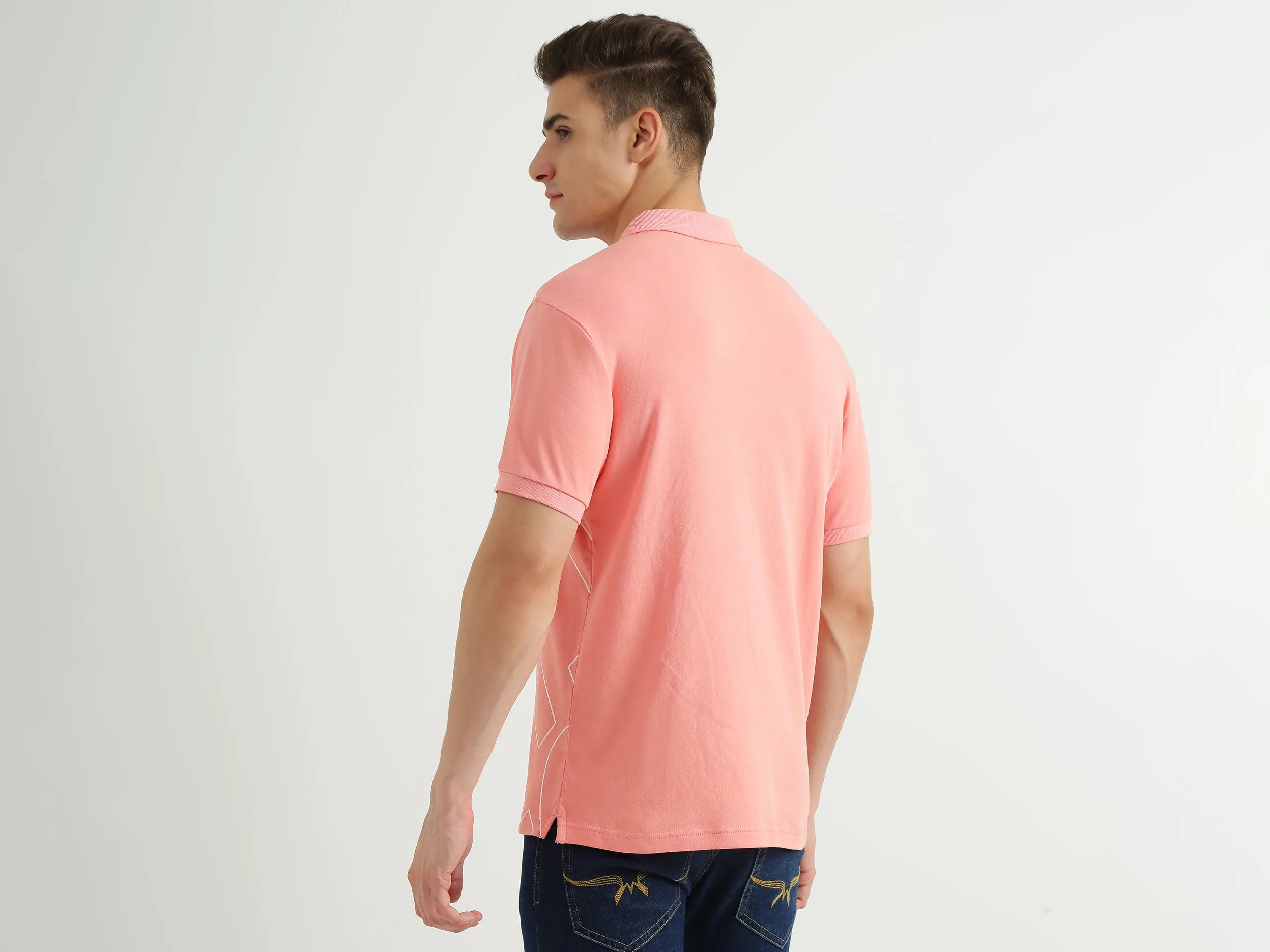 Mens Short Sleeve Printed Polo T-Shirt