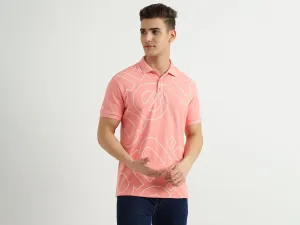 Mens Short Sleeve Printed Polo T-Shirt