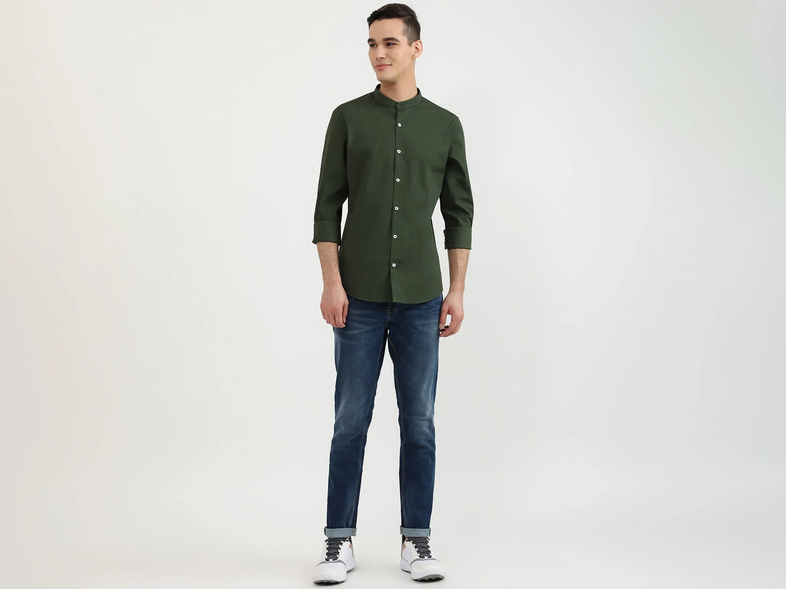 Mens Slim Fit Solid Shirt