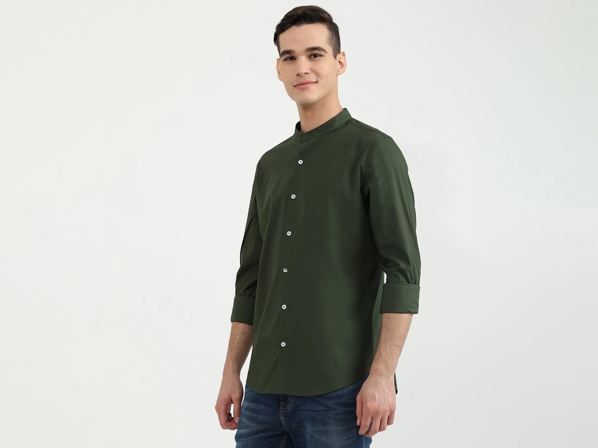 Mens Slim Fit Solid Shirt