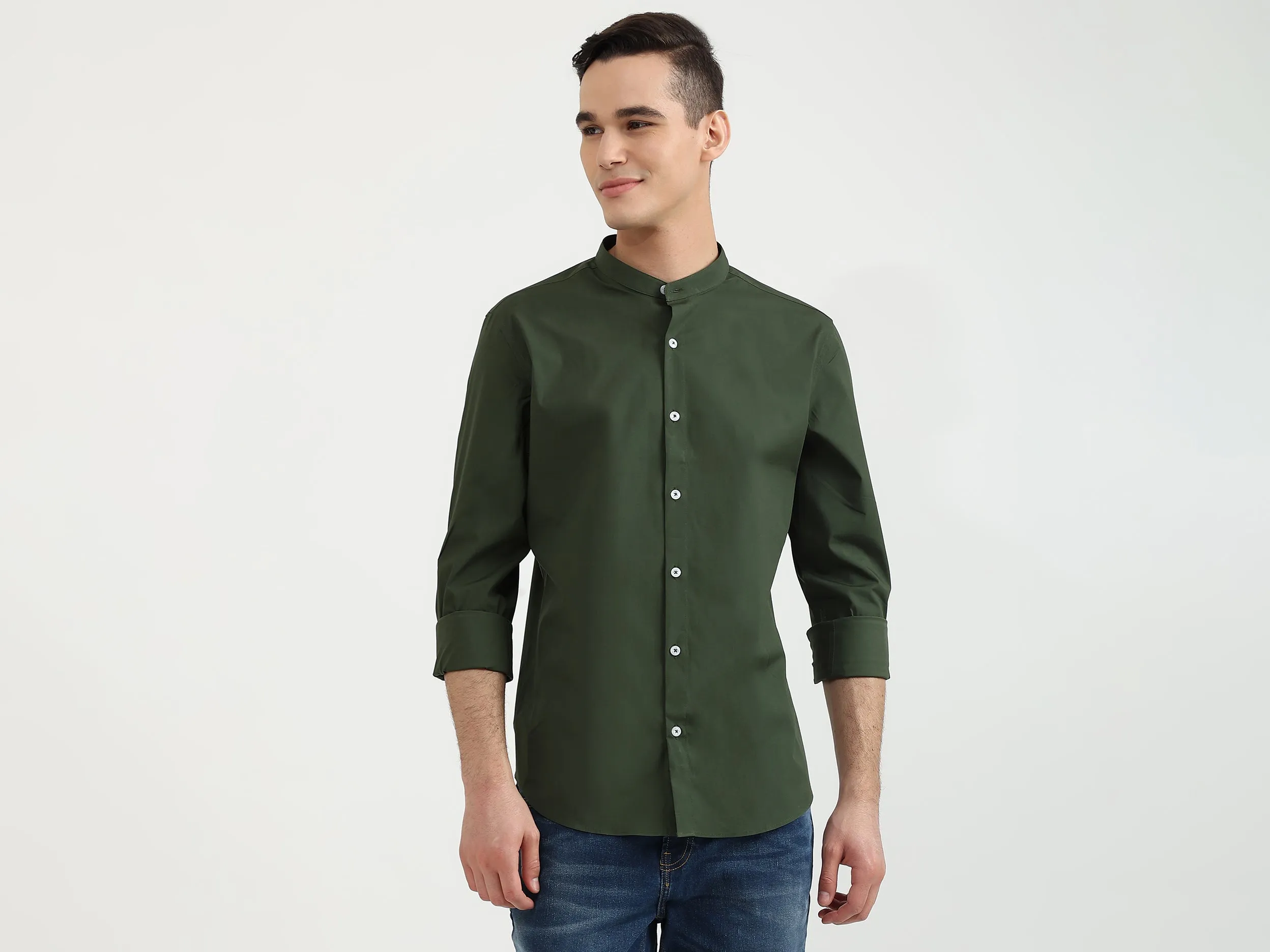 Mens Slim Fit Solid Shirt