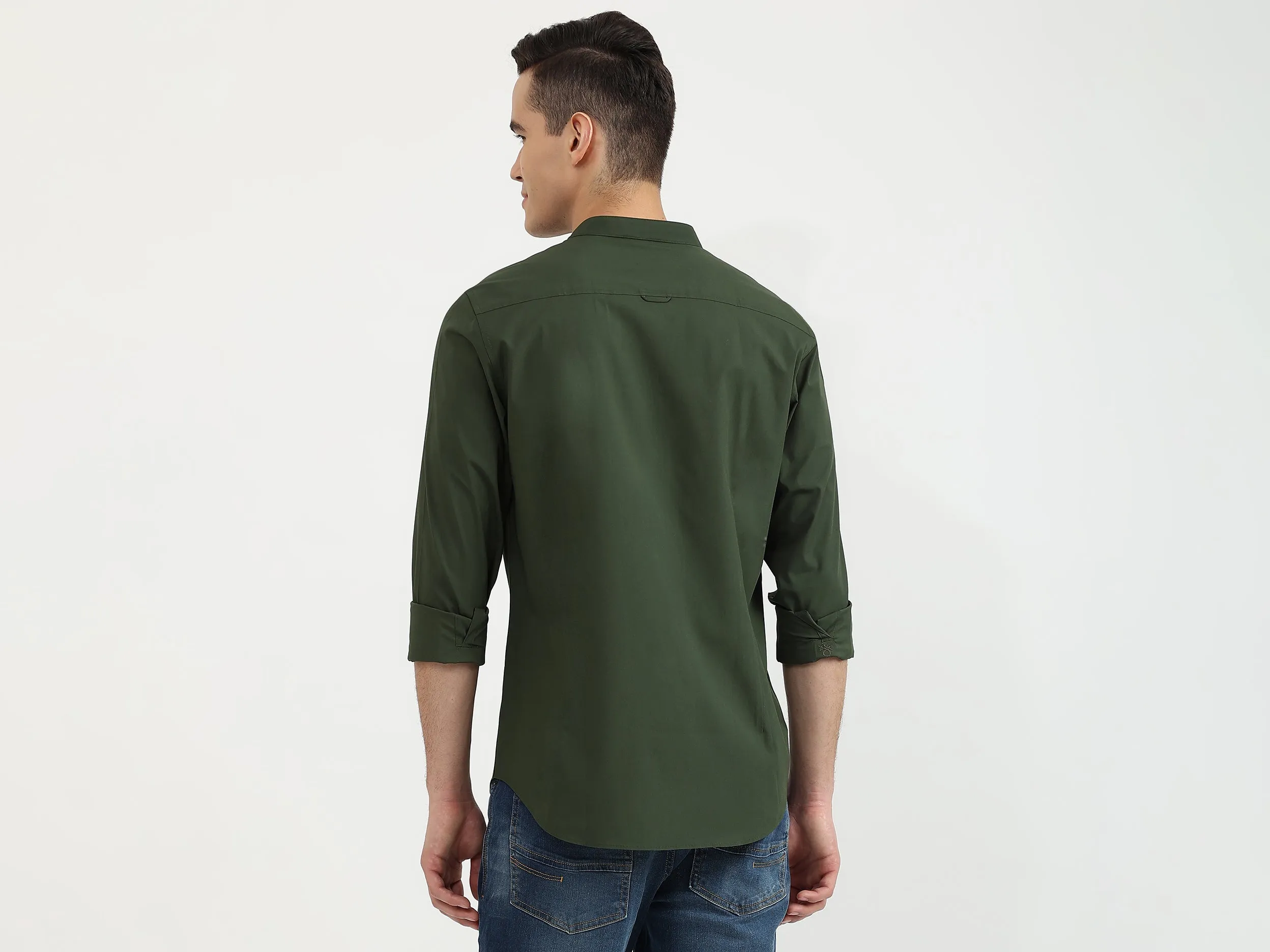 Mens Slim Fit Solid Shirt