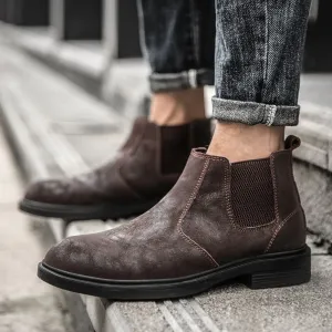 Mens Vegan Leather Angle Boots