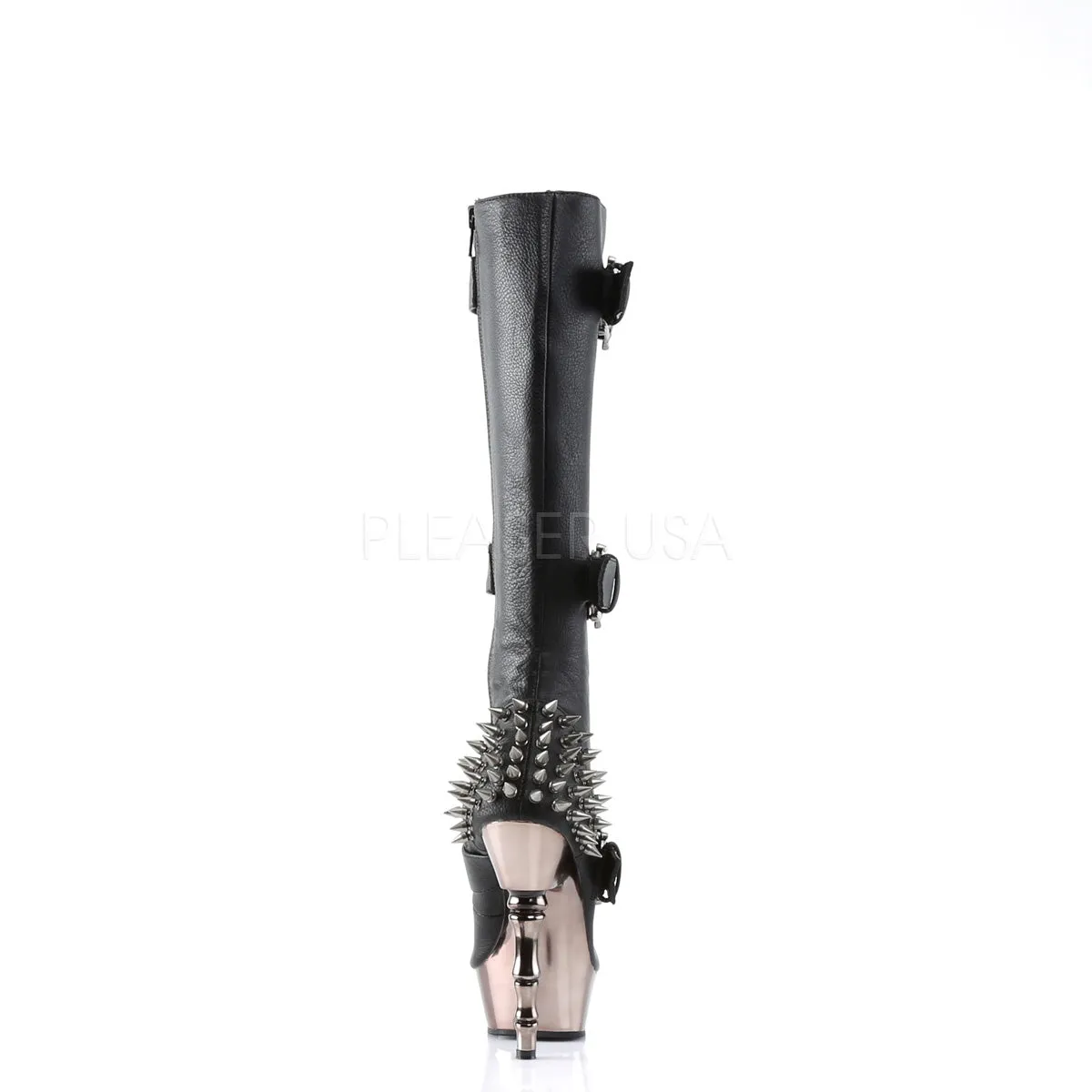 MUERTO-2028  Black Vegan Leather/Pewter Chrome
