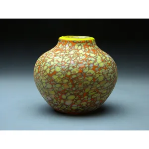 Native Vessel in Orange Handblown Glass Vase by Thomas Spake Studios