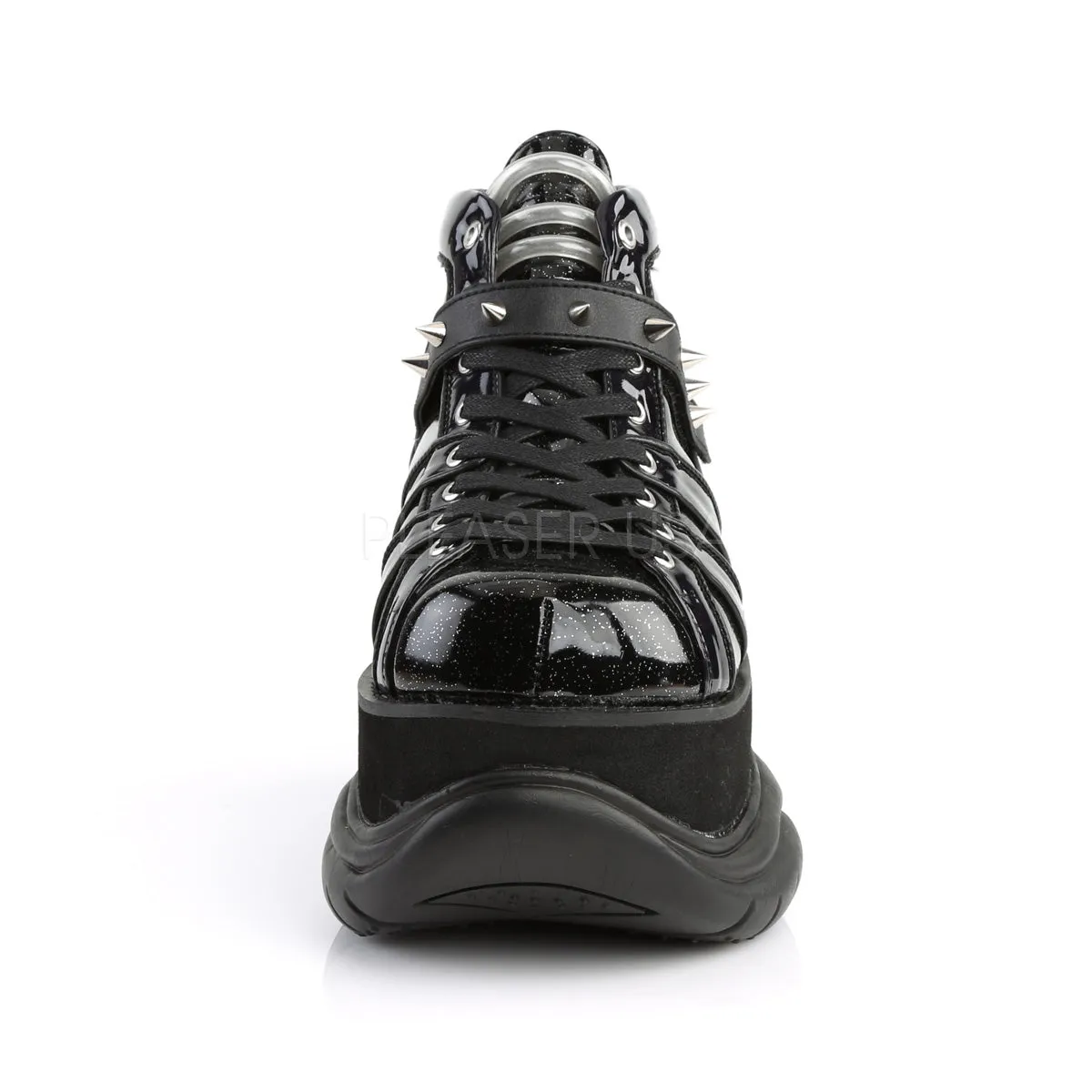 NEPTUNE-100  Black Glitter-Silver/Vegan Leather
