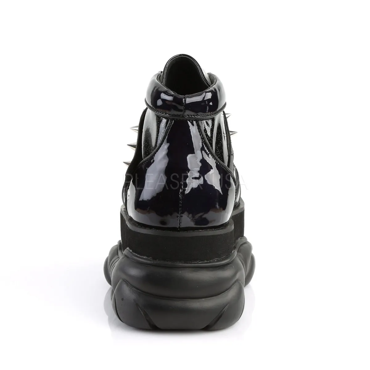 NEPTUNE-100  Black Glitter-Silver/Vegan Leather