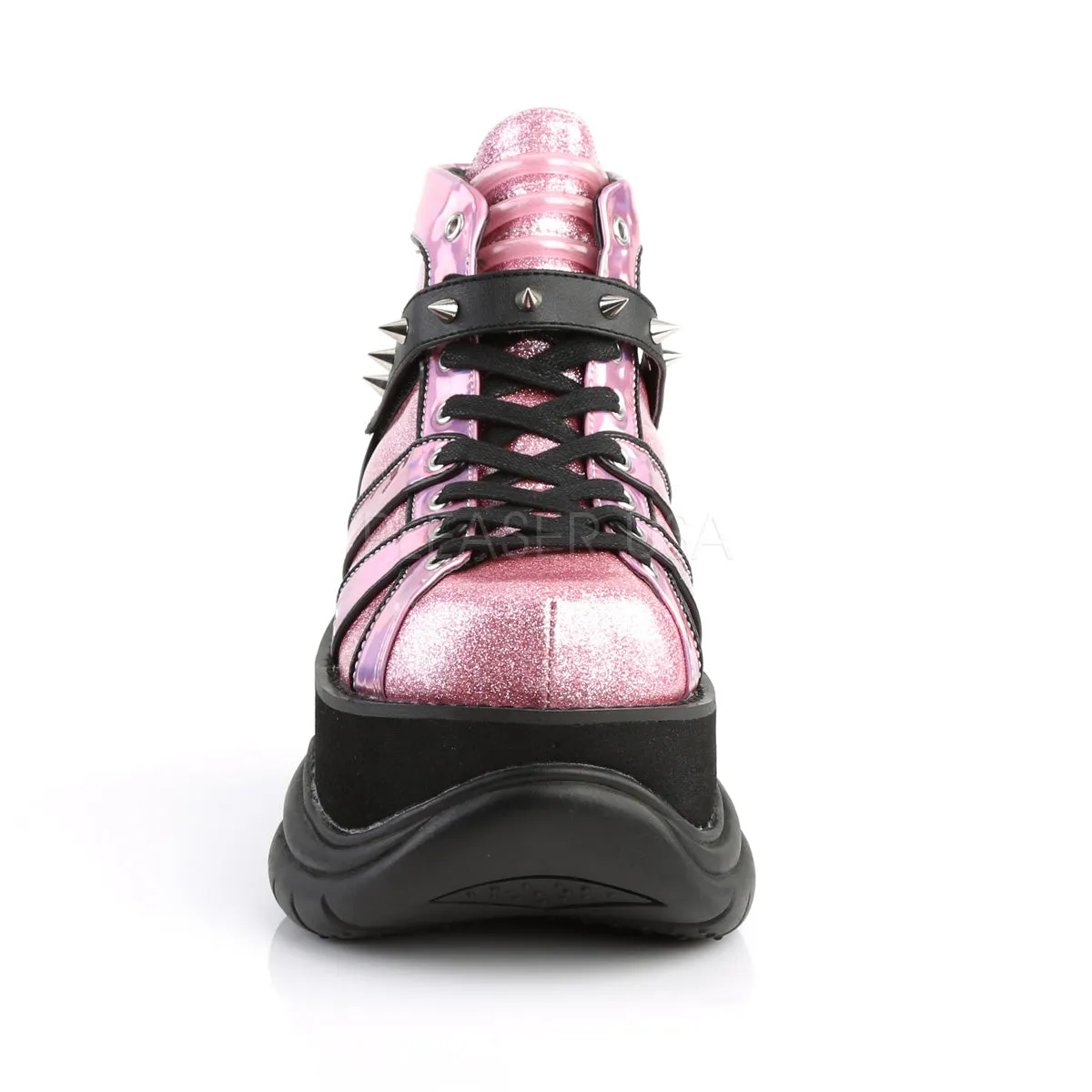 NEPTUNE-100  Pink Glitter-Silver/Vegan Leather