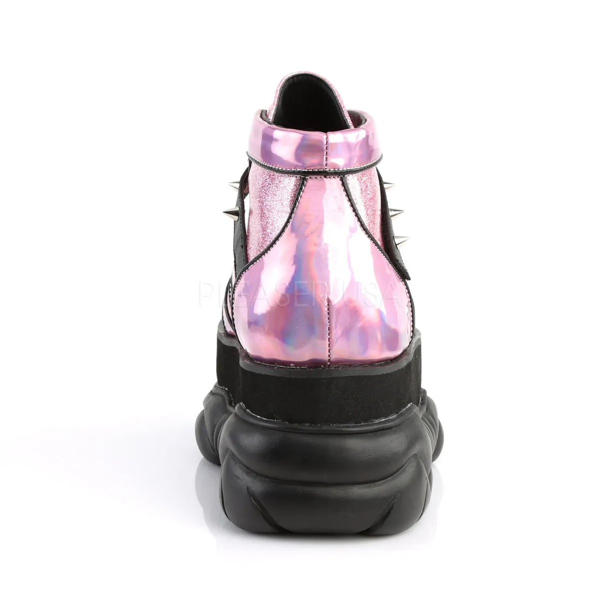 NEPTUNE-100  Pink Glitter-Silver/Vegan Leather