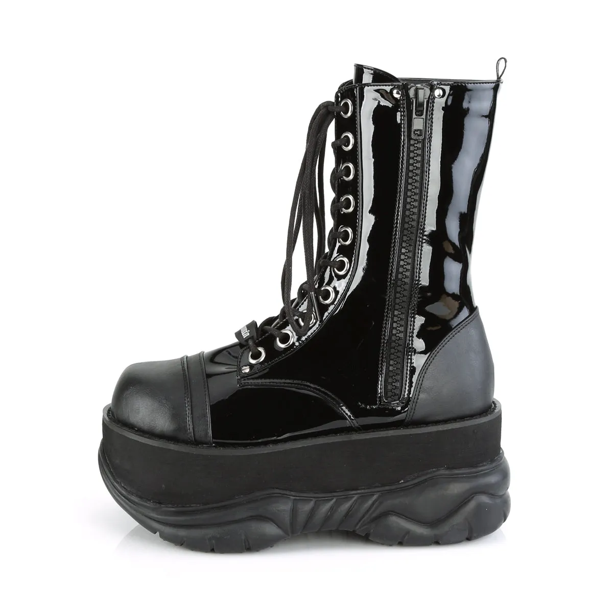 NEPTUNE-200  Black Patent-Vegan Leather