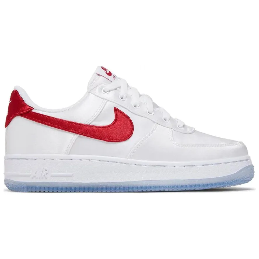 Nike Air Force 1 '07 Essentials Satin White Gym Red'