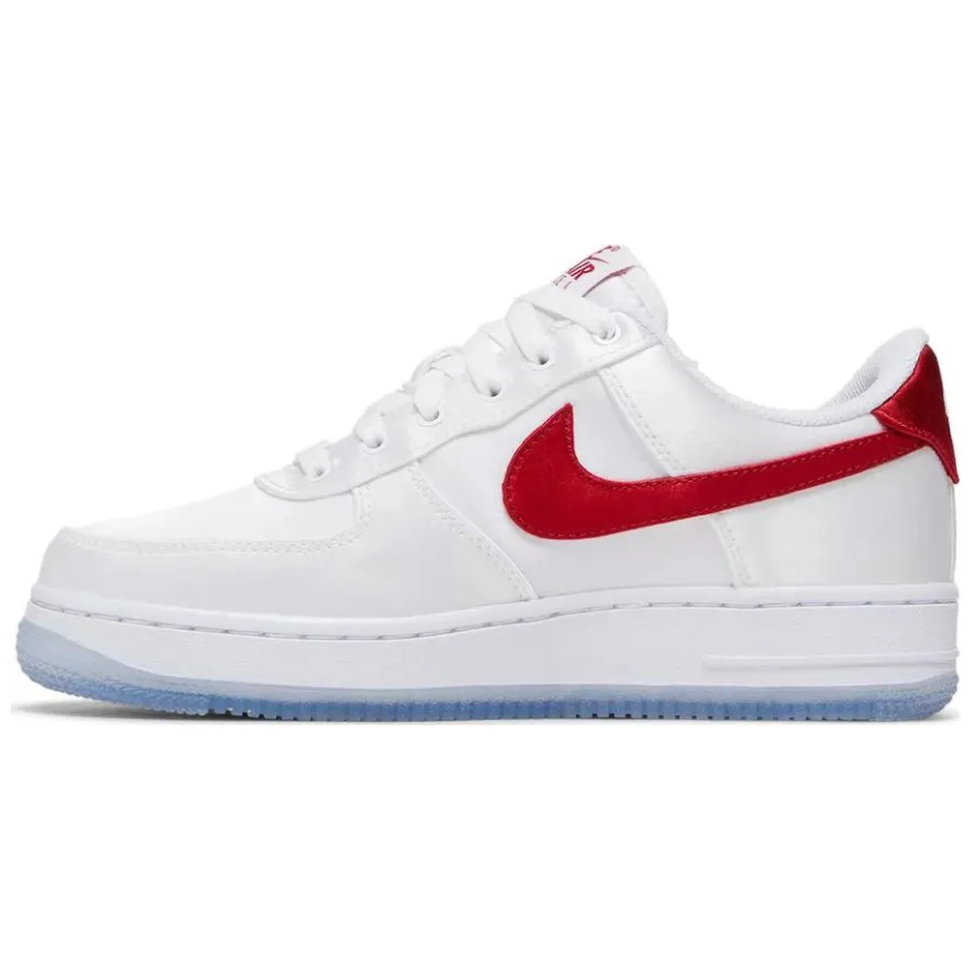 Nike Air Force 1 '07 Essentials Satin White Gym Red'