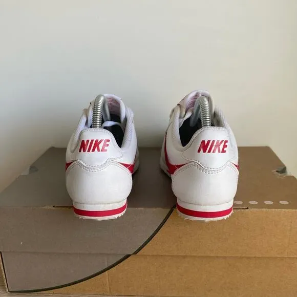 Nike Classic Cortez White/Red Kids Sneakers - SZ 2 Y