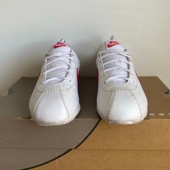 Nike Classic Cortez White/Red Kids Sneakers - SZ 2 Y