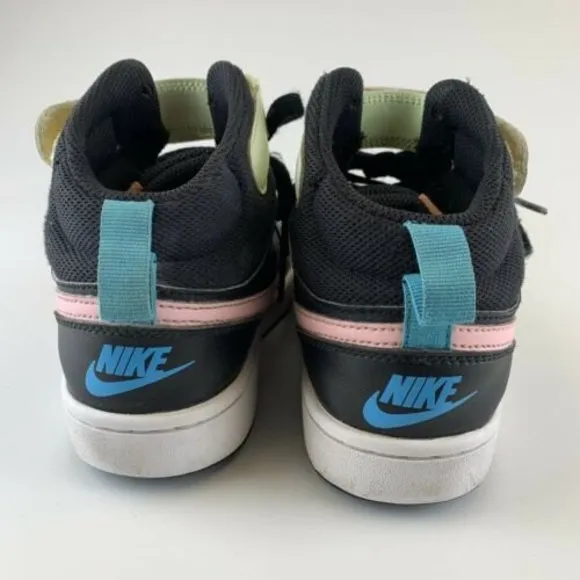 Nike Court Borough Mid 2 Basketball Youth Size 4.5 Black Pink Yellow CD7782-002